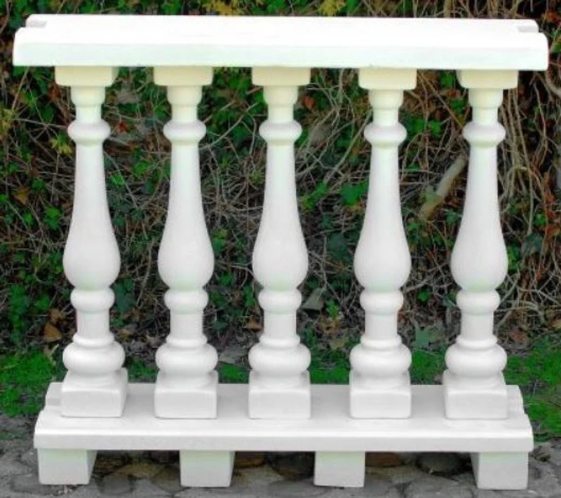 Casa Padrino Jugendstil Balustrade Weiß 100 x 25 x H. 92 cm - Massives Stein Geländer aus feinstem Beton - Garten & Terrassen Balustraden