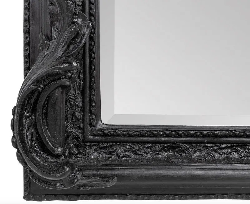 Casa Padrino Barock Spiegel Schwarz 90 x H. 160 cm - Wandspiegel Antik Stil Möbel