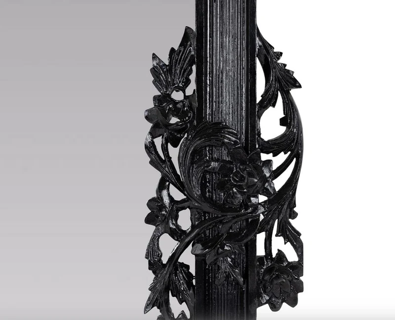 Casa Padrino Barock Spiegel / Wandspiegel Schwarz 122 x H. 224 cm - Barockstil Möbel