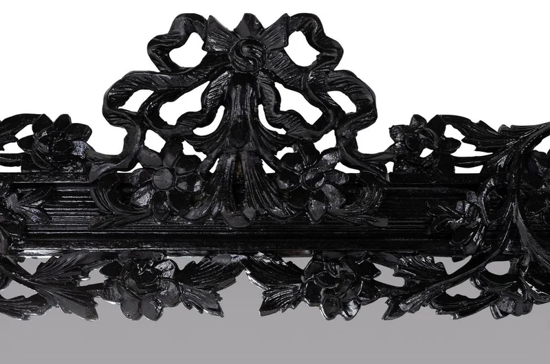 Casa Padrino Barock Spiegel / Wandspiegel Schwarz 122 x H. 224 cm - Barockstil Möbel
