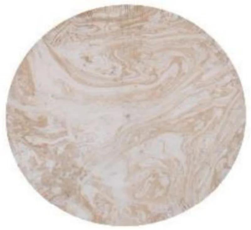 Casa Padrino Luxus Beistelltisch Weiß / Gold Ø 42 x H. 46 cm - Runder Dreibein Aluminium Tisch in Marmoroptik - Wohnzimmer Möbel
