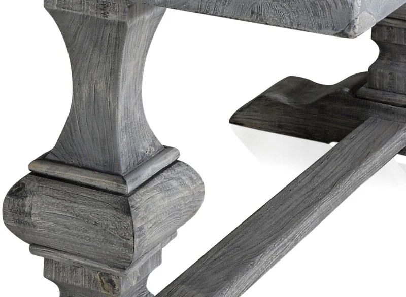 Casa Padrino Luxus Massivholz Esstisch Grau 180 x 90 x H. 76 cm - Rechteckiger Küchentisch aus hochwertigen unbehandeltem Altholz