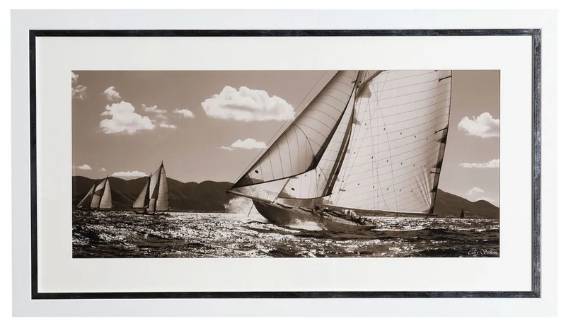 Casa Padrino Luxus Bilder Set Yachten Segelschiffe 110 x H. 60 cm - Kunstdrucke - Wandbilder - Luxus Wanddeko