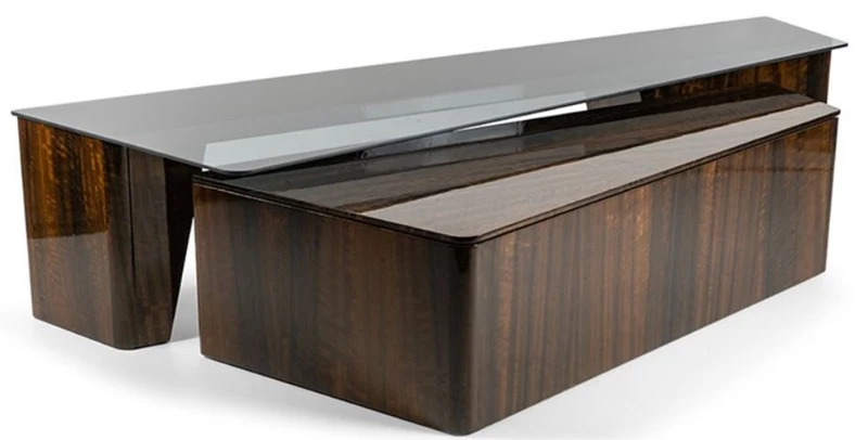 Casa Padrino Luxus Couchtisch Set Braun - 2 Rechteckige Wohnzimmertische - Luxus Wohnzimmer Möbel