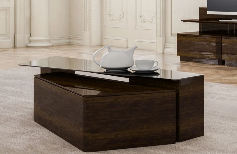 Casa Padrino Luxus Couchtisch Set Braun - 2 Rechteckige Wohnzimmertische - Luxus Wohnzimmer Möbel