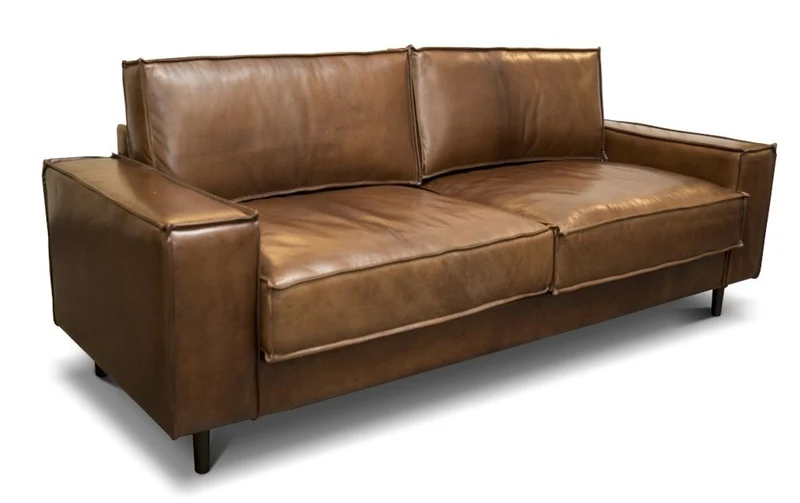 Casa Padrino Luxus Echtleder Lounge Sofa Vintage Leder Braun - Luxus Wohnzimmer Couch Möbel Büffelleder