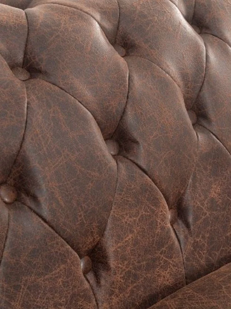 Casa Padrino Chesterfield Ecksofa Vintage Braun 280 x 165 x H. 73 cm - Kunstleder Wohnzimmer Sofa - Chesterfield Möbel