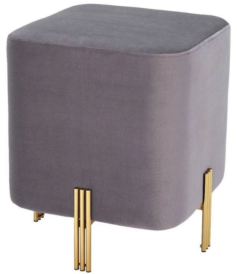 Casa Padrino Luxus Sitzhocker 40 x 40 x H. 45 cm - Verschiedene Farben - Edler Samt Hocker - Luxus Möbel