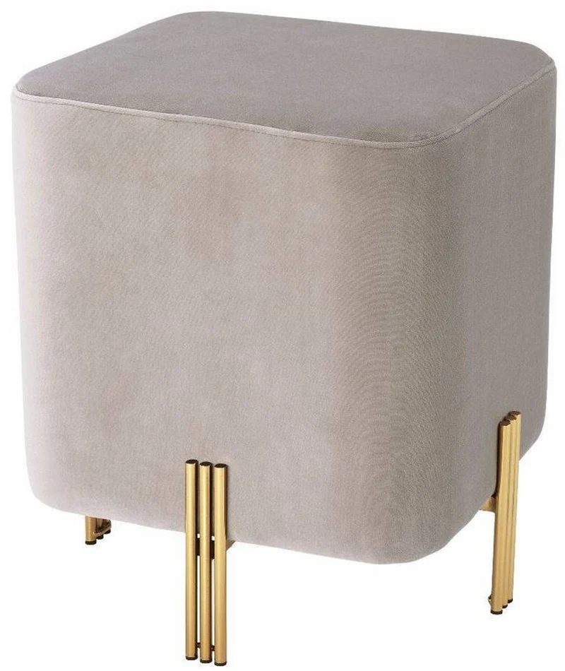 Casa Padrino Luxus Sitzhocker 40 x 40 x H. 45 cm - Verschiedene Farben - Edler Samt Hocker - Luxus Möbel