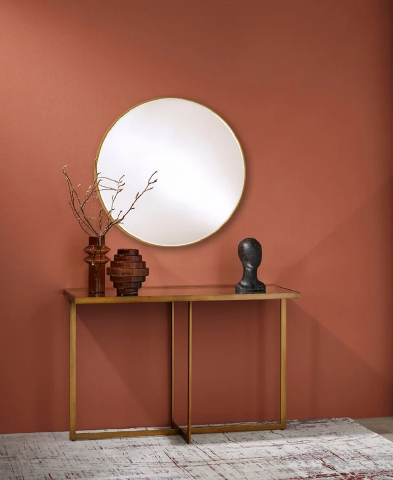 Casa Padrino Luxus Konsole Bronze 120 x 40 x H. 77 cm - Rechteckiger Metall Konsolentisch mit Spiegelglas - Wohnzimmer Möbel