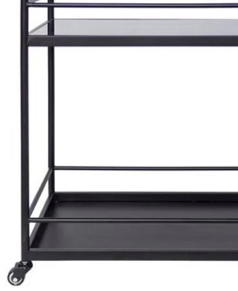 Casa Padrino Luxus Servierwagen Schwarz 71 x 40 x H. 85 cm - Metall Trolley - Hotel & Restaurant Accessoires
