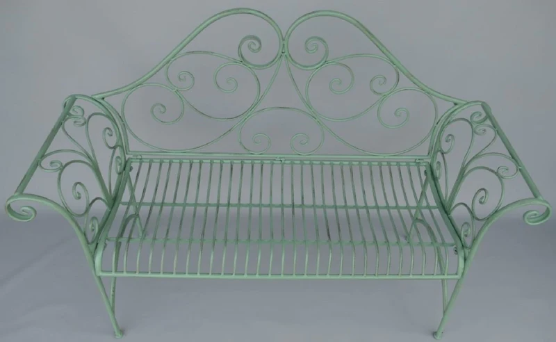 Casa Padrino Jugendstil Gartenbank Rustikal Grün 137 x 49 x H. 96 cm - Nostalgische Sitzbank - Garten & Terrassen Möbel