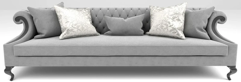 Casa Padrino Luxus Barock Wohnzimmer Sofa Grau / Schwarz 260 x 100 x H. 82 cm - Wohnzimmer Möbel im Barockstil - Edel & Prunkvoll