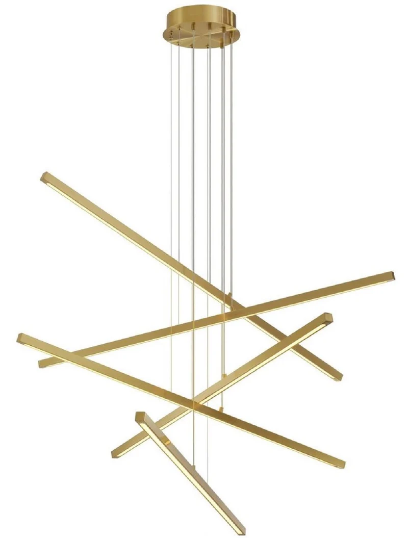 Casa Padrino Luxus LED Kronleuchter Antik Messingfarben 120 x 120 x H. 260 cm - Moderner dimmbarer und höhenverstellbarer Kronleuchter