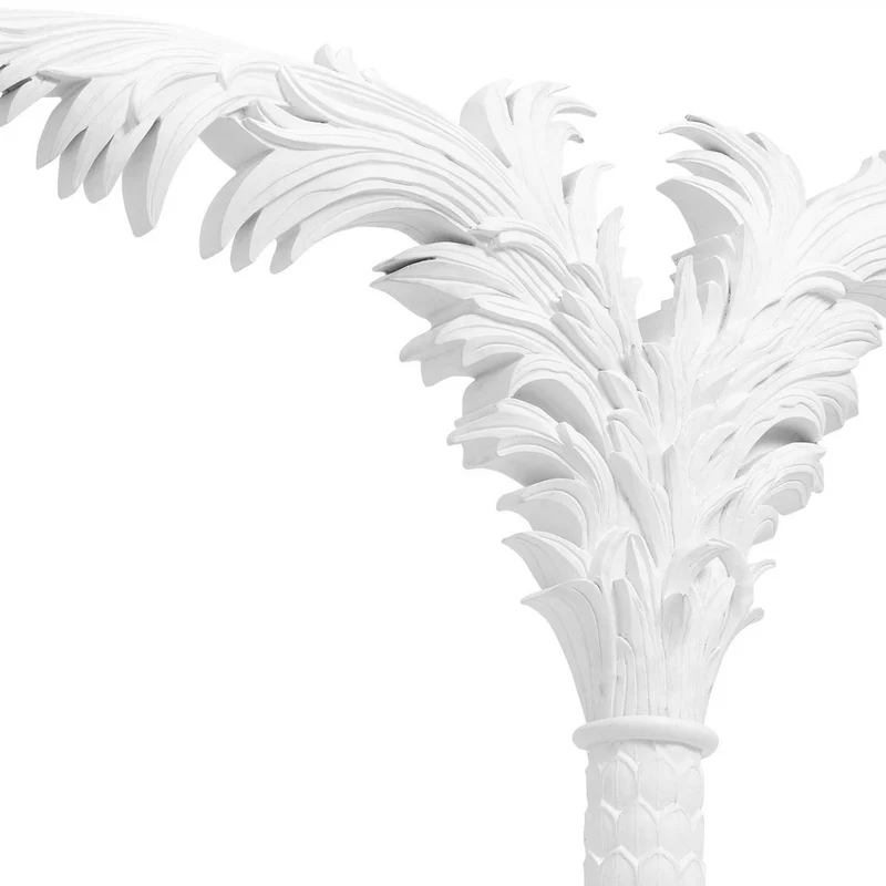 Casa Padrino Luxus Wanddeko Palme Mattweiß 260 x H. 260 cm - Kunstharz Palme - Luxus Deko Accessoires