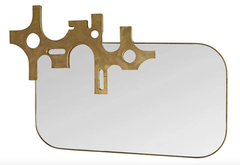 Casa Padrino Luxus Designer Spiegel Bronze - Gold Optik 81 x 54 cm - Art Design