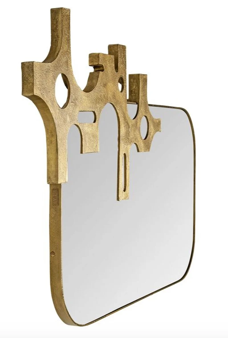Casa Padrino Luxus Designer Spiegel Bronze - Gold Optik 81 x 54 cm - Art Design