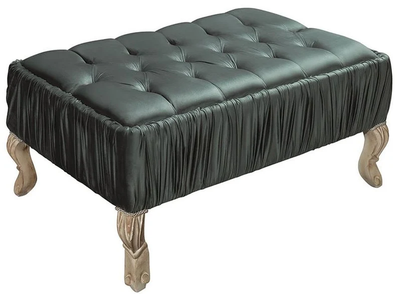 Casa Padrino Luxus Barock Couchtisch Grün / Creme / Beige 90 x 60 x H. 45 cm - Wohnzimmertisch mit Glitzersteinen - Wohnzimmer Möbel im Barockstil
