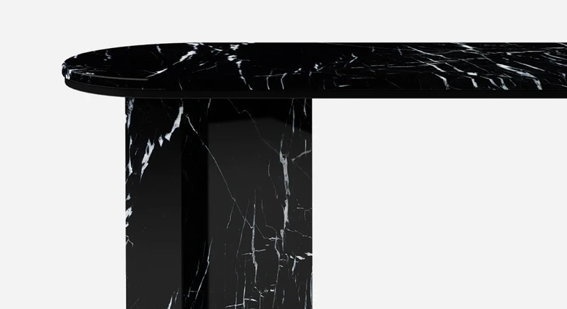 Casa Padrino Luxus Marmor Konsole Schwarz 150 x 45 x H. 90 cm - Moderner Konsolentisch aus hochwertigem Marmor - Luxus Möbel