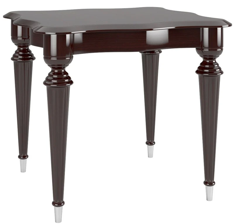 Casa Padrino Luxus Barock Beistelltisch Dunkelbraun Hochglanz / Silber 60 x 60 x H. 45 cm - Edler Tisch im Barockstil - Barock Wohnzimmer Möbel
