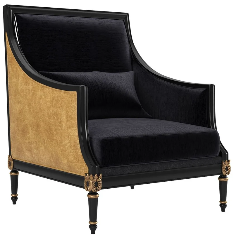 Casa Padrino Luxus Barock Wohnzimmer Sessel Schwarz / Gold / Antik Gold 75 x 75 x H. 103 cm - Edle Barockstil Möbel