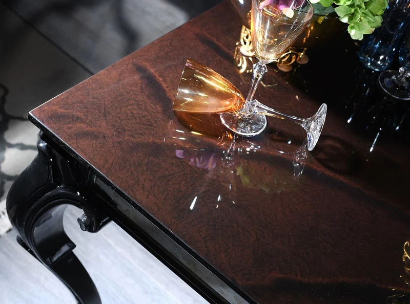 Casa Padrino Luxus Barock Esszimmer Set Silber / Grau / Schwarz - 1 Esstisch & 6 Esszimmerstühle - Esszimmermöbel im Barockstil - Luxus Qualität - Made in Italy
