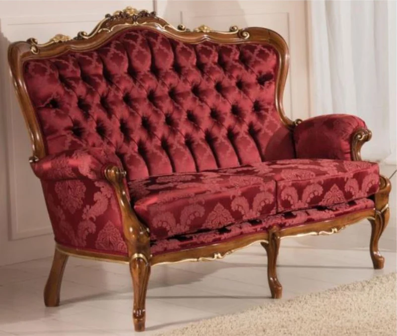 Casa Padrino Luxus Barock Wohnzimmer Sofa mit elegantem Muster Bordeauxrot / Braun / Gold 144 x 90 x H. 115 cm - Barockstil Wohnzimmer Möbel - Edel & Prunkvoll
