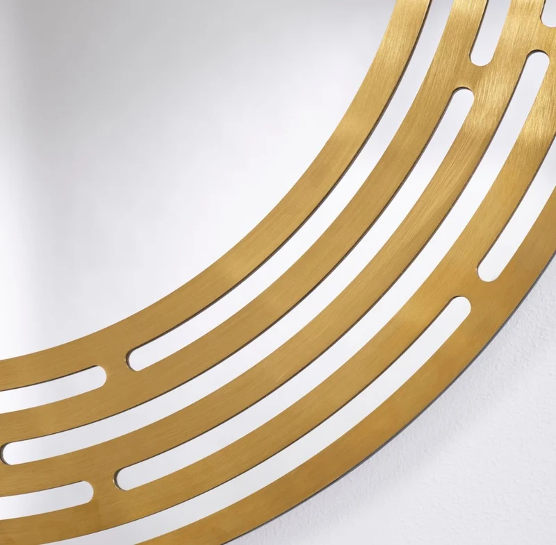 Casa Padrino Luxus Spiegel Messingfarben Ø 100 cm - Runder Wandspiegel mit Metallrahmen - Luxus Kollektion