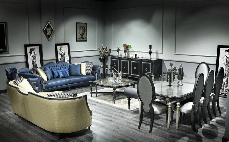 Casa Padrino Luxus Barock Couchtisch Schwarz / Beige / Silber 126 x 126 x H. 50 cm - Wohnzimmer Möbel im Barockstil