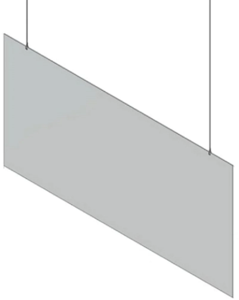 Casa Padrino Kunststoff Hänge-Trennscheibe Transparent 50 x H. 50 cm - Schreibtisch Empfangstheken Spuckschutz