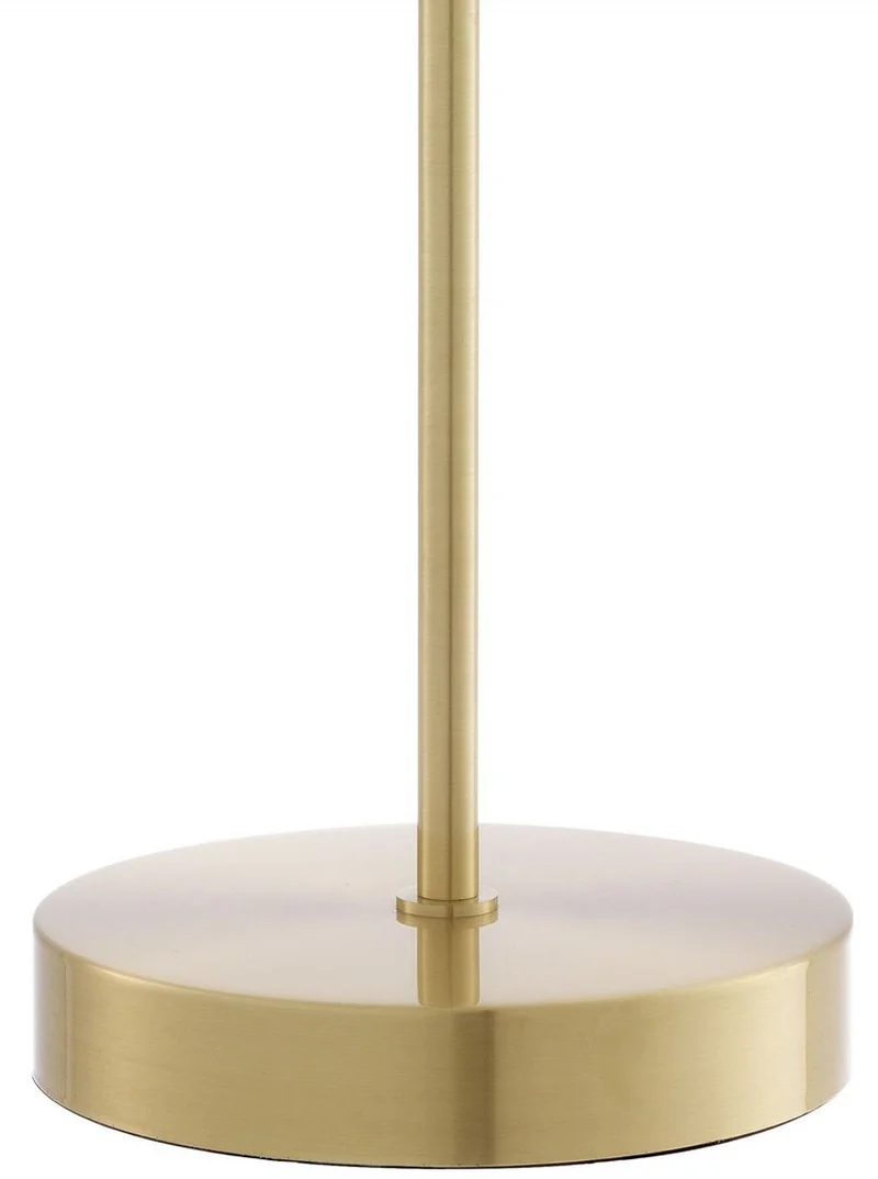 Casa Padrino Luxus Tischleuchte Messingfarben / Alabaster Ø 20 x H. 76 cm - Moderne Tischlampe mit rundem Alabaster Lampenschirm - Luxus Leuchten