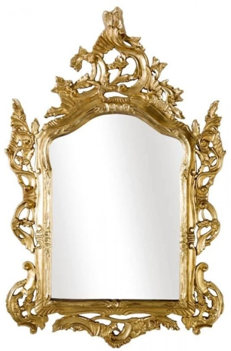 Casa Padrino Luxus Barock Wandspiegel Gold 82 x 6 x H. 128 cm - Prunkvoller Spiegel im Barockstil - Barock Möbel