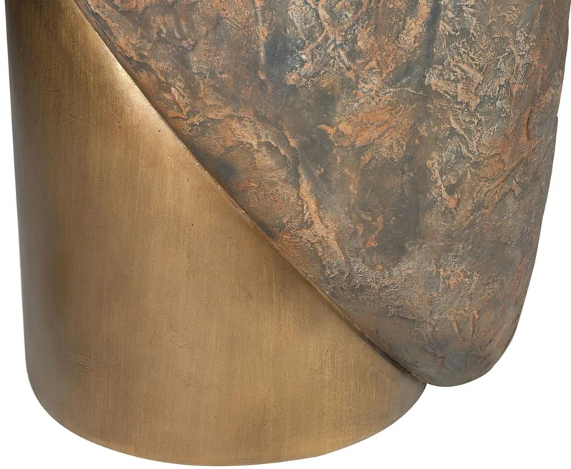 Casa Padrino Designer Hocker Antik Kupfer / Messing Ø 41 x H. 48,5 cm - Runder Sitzhocker aus Glasfaserverstärktem Beton - Luxus Möbel