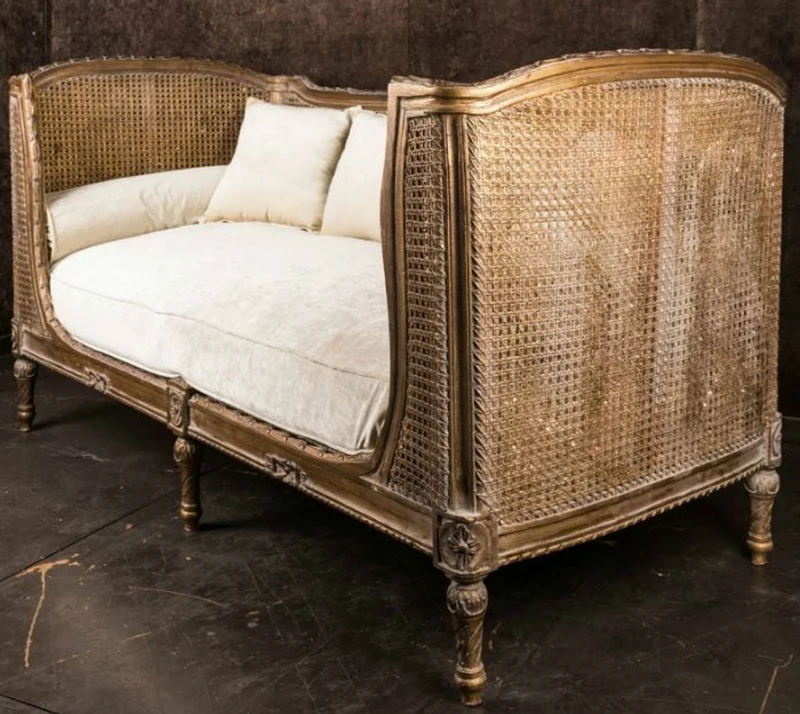 Casa Padrino Luxus Barock Sofa mit Kissen Braun / Elfenbeinfarben 187 x 89 x H. 103 cm - Handgefertigtes Sofa im Antik Stil - Wohnzimmer Möbel