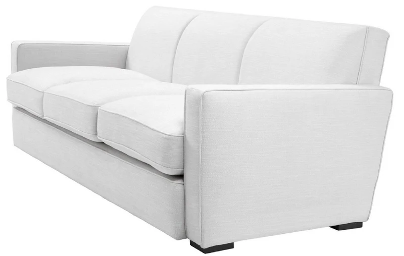 Casa Padrino Luxus Wohnzimmer Sofa Weiß / Schwarz 229 x 94 x H. 82 cm - Luxus Wohnzimmer Möbel