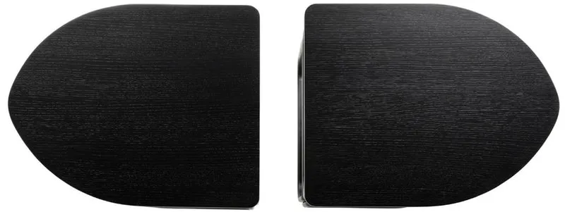Casa Padrino Designer Couchtisch Schwarz / Naturfarben 50 x 40 x H. 45,5 cm - Wohnzimmertisch mit Eichenfurnier Tischplatte edlem Rattangeflecht und pulverbeschichtetem Stahlrahmen