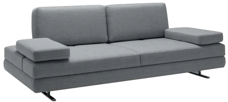 Casa Padrino Luxus Wohnzimmer Sofa mit umklappbaren Armlehnen Grau 218 x 108 x H. 81 cm - Luxus Möbel