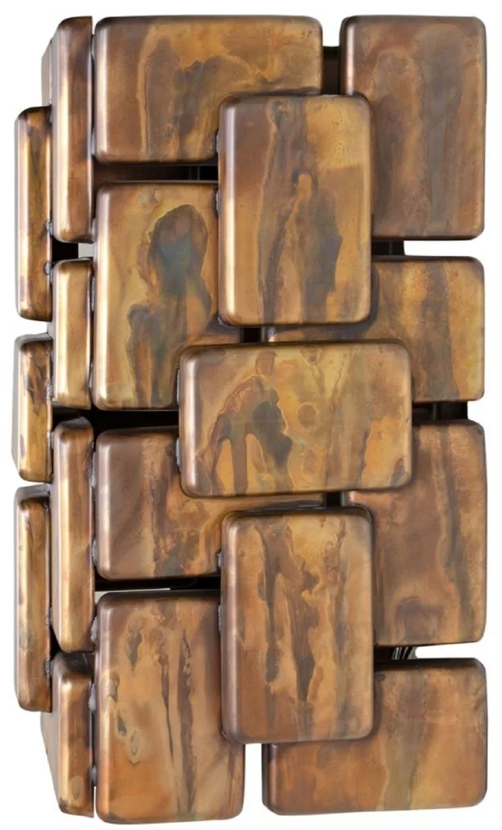 Casa Padrino Designer Wandleuchte oxidiertes Messing 25 x 21 x H. 36 cm - Luxus Kollektion