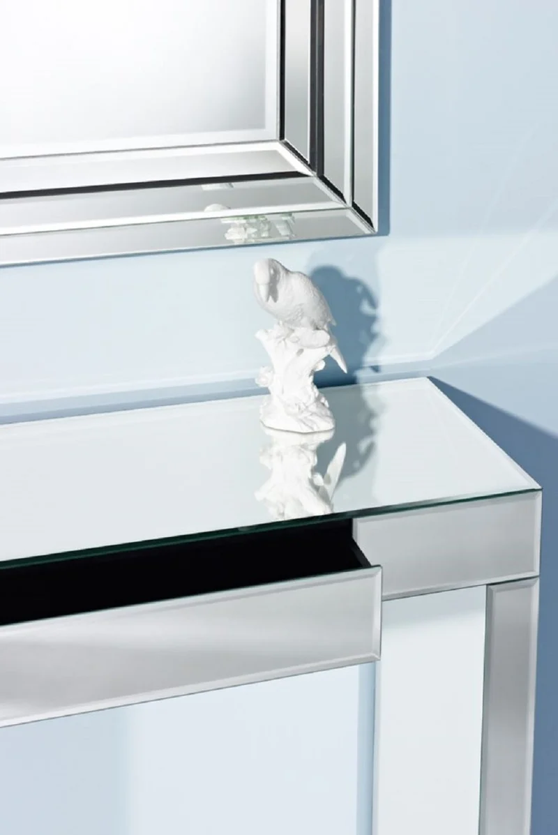 Casa Padrino Luxus Spiegelglas Konsole 100 x 30 x H. 83 cm - Konsolentisch mit Schublade - Luxus Möbel