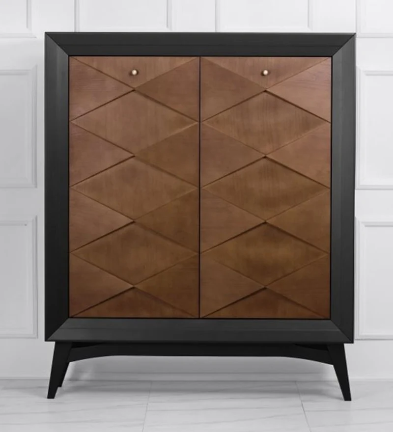 Casa Padrino Luxus Neoklassik Kommode Schwarz / Braun 120 x H143 cm - Sideboard Art Deco Möbel