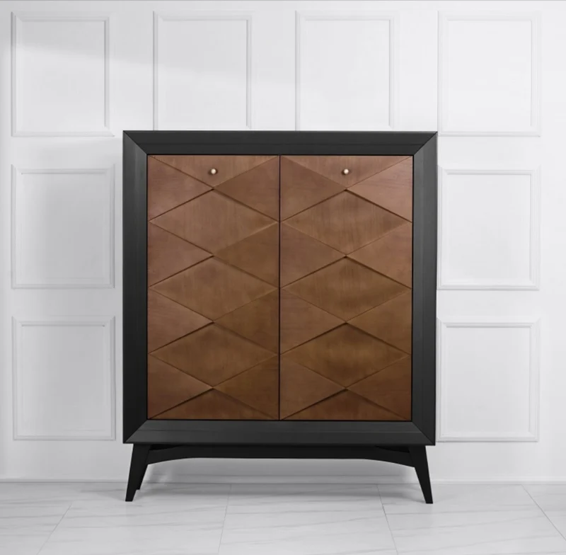 Casa Padrino Luxus Neoklassik Kommode Schwarz / Braun 120 x H143 cm - Sideboard Art Deco Möbel