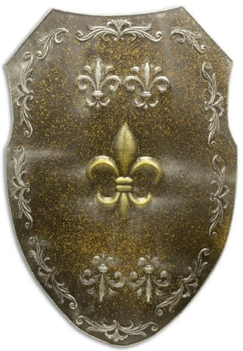 Casa Padrino Metall Ritterschild Antik Silber / Rostfarben 49 x H. 71 cm - Mittelalter Deko - Wanddeko