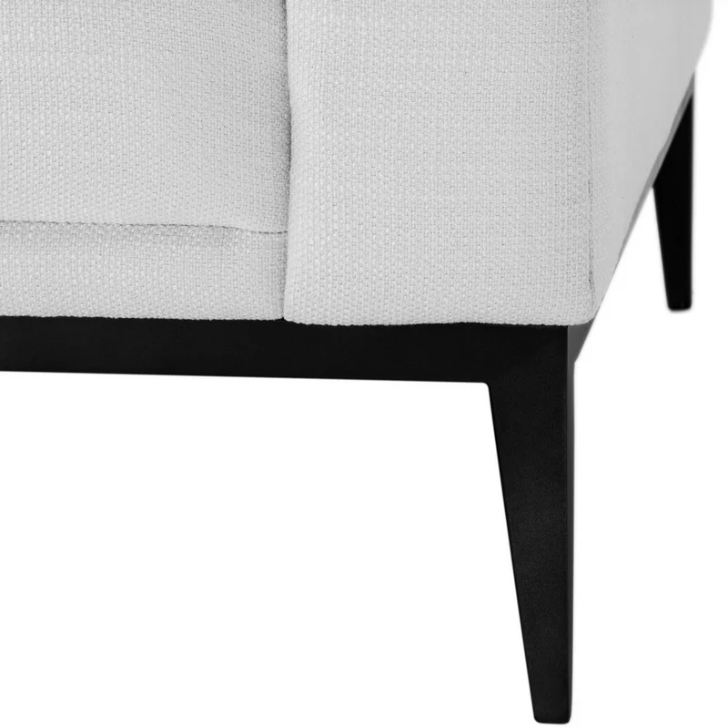 Casa Padrino Luxus Sofa Weiß / Schwarz 240 x 98 x H. 69 cm - Wohnzimmer Sofa mit 4 Kissen - Wohnzimmer Möbel - Luxus Möbel
