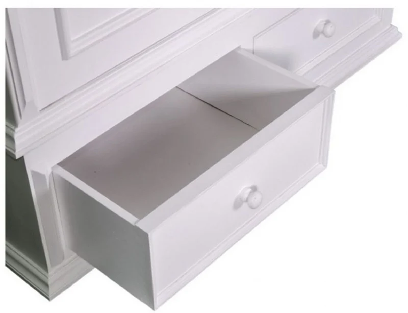 Casa Padrino Landhaus Stil Kleiderschrank Weiß, Massives Pinienholz, H 206 cm B 127 cm T 61 cm