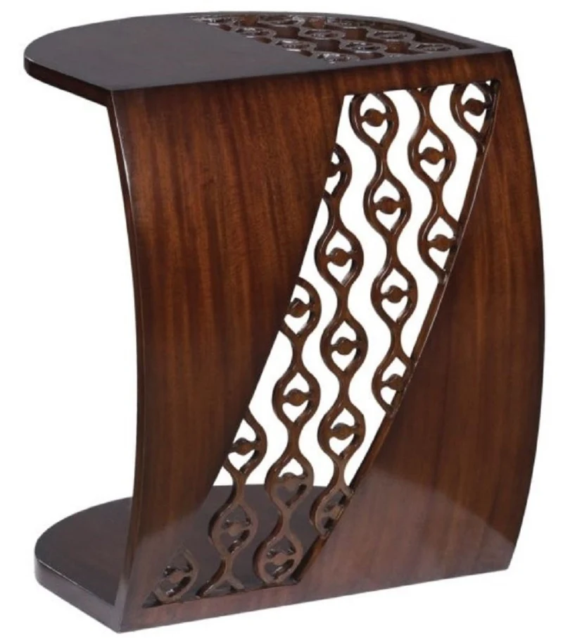 Casa Padrino Luxus Mahagoni Snack Tisch / Beistelltisch Dunkelbraun 42 x 43 x H. 55 cm - Luxus Möbel