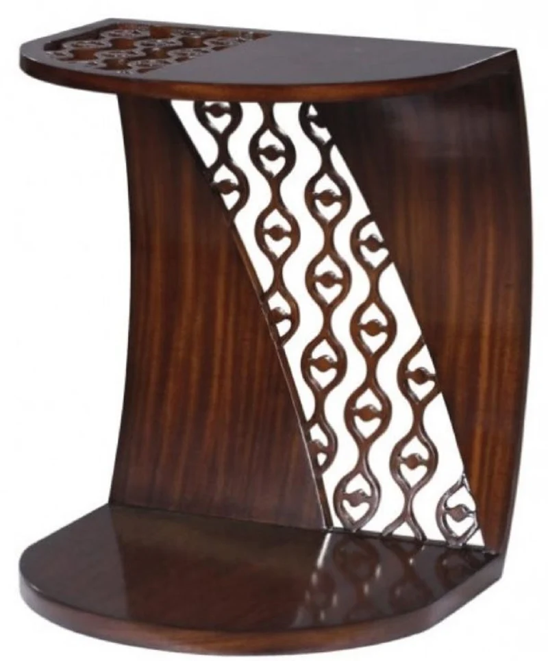 Casa Padrino Luxus Mahagoni Snack Tisch / Beistelltisch Dunkelbraun 42 x 43 x H. 55 cm - Luxus Möbel