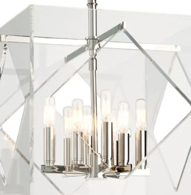 Casa Padrino Luxus Hängeleuchte Silber 40,7 x 40,7 x H. 54,6 cm - Pendelleuchte in Würfelform