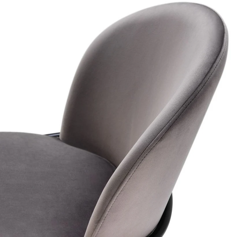 Casa Padrino Luxus Esszimmerstühle Grau / Schwarz 49 x 56 x H. 82 cm - Küchenstühle mit edlem Samtstoff - Esszimmer Set
