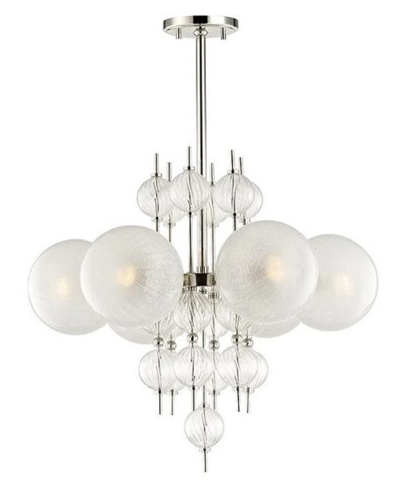 Casa Padrino Luxus Kronleuchter Silber Ø 69,2 x H. 63,5 cm - Luxus Qualität