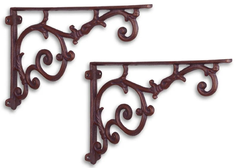 Casa Padrino Jugendstil Wandhalter Set Antik Rotbraun 30,4 x H. 19,3 cm - Barock & Jugendstil Wanddeko Accessoires
